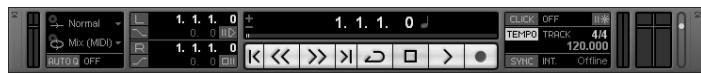 ZOOM G9.2TT - Verify that the transport panel is being shown. - 1