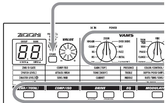 ZOOM GFX-3 - To switch to a patch in another group or bank, use the BANK [] / [] keys and then the foot switches [1] - [3]. - 3