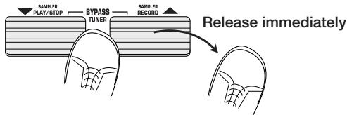 ZOOM GFX-707 - To set the GFX-707 to the bypass (mute) mode, press and immediately release both / foot switches in play mode. - 1