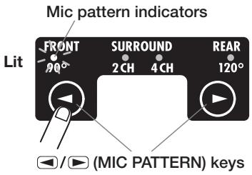 ZOOM H2 - Select the mic pattern. - 1