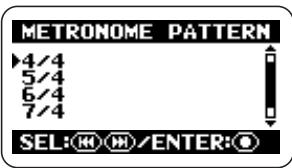 ZOOM H2 - Select the metronome dynamic pattern. - 1