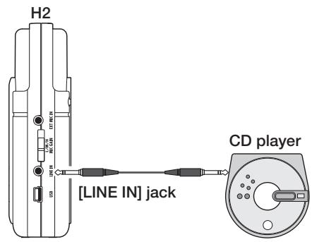 ZOOM H2 - Setup example (3): External component - 1