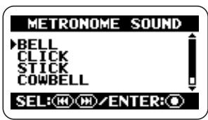 ZOOM H2 - Select the sound for the metronome/pre-count. - 1