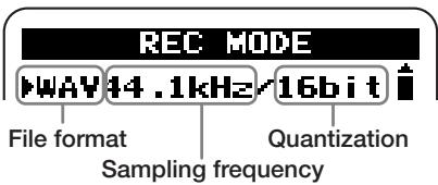 ZOOM H2 - Bring up the REC MODE screen. - 2
