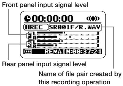 ZOOM H2 - Set the H2 to the recording standby condition. - 1