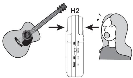 ZOOM H2 - Recording front and back simultaneously - 1