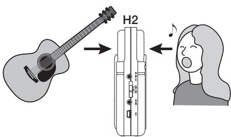 ZOOM H2 - Recording front and back simultaneously - 1