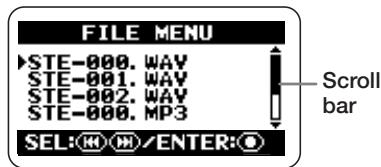 ZOOM H2 - Bring up the FILE MENU screen. - 1