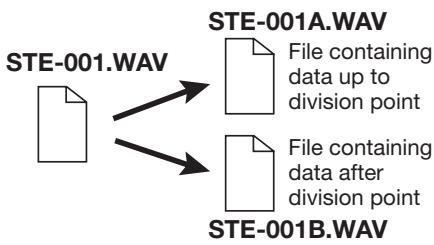 ZOOM H2 - Perform the file division process. - 2