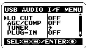 ZOOM H2 - Bring up the USB AUDIO I/F MENU screen. - 1