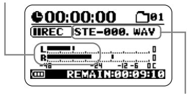 ZOOM H2 - Set the H2 to the recording standby condition. - 1