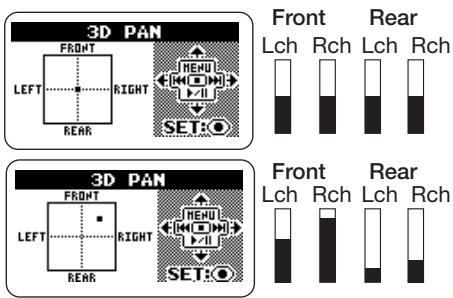 ZOOM H2 - Bring up the 3D panning screen. - 2