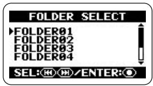 ZOOM H2 - Select the folder which contains the file to play. - 2