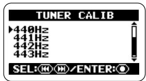 ZOOM H2 - Bring up the TUNER CALIB screen. - 1