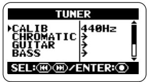 ZOOM H2 - Bring up the TUNER screen. - 1