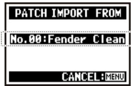 ZOOM H4NEXT - Select an import patch and press. - 1