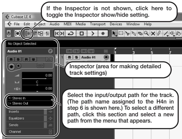 ZOOM H4NEXT - To create a new audio track, access the "Project" menu and select "Add track". In the submenu that appears, select "Audio". - 3