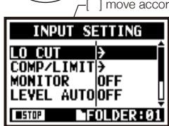 ZOOM H4NEXT - The operation when the selections are listed on screen - 3