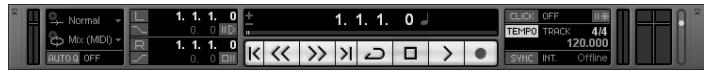 ZOOM H4NEXT - Verify that the transport panel is being shown. - 1