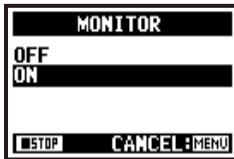 ZOOM H4NEXT - The operation when the selections are listed on screen - 5