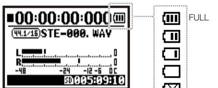 ZOOM H4NEXT - - Remaining lifetime of the battery - 1