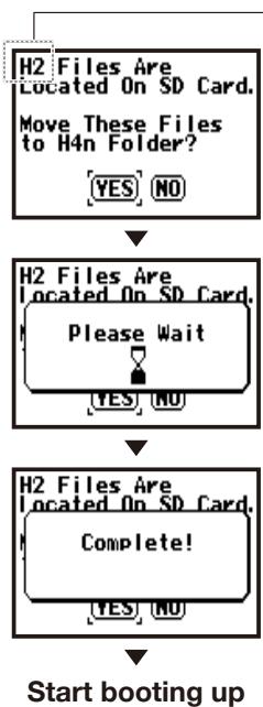 ZOOM H4NEXT - Select MOVE FILES and , and press. - 1