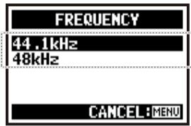 ZOOM H4NEXT - Select a sampling rate and press. - 1