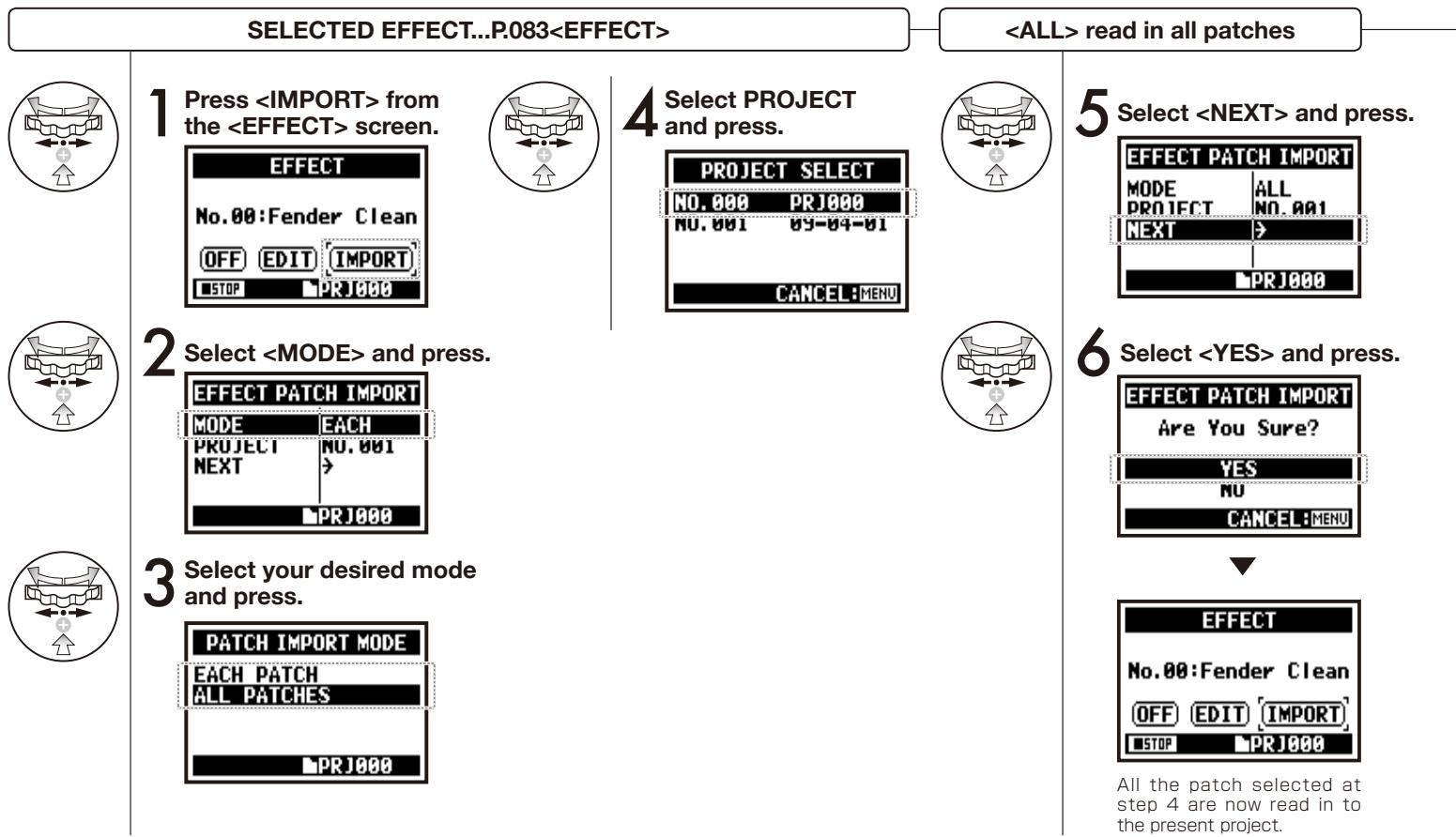 ZOOM H4NEXT - 3-03-8 Effect , taking in a patch from another PROJECT - 1