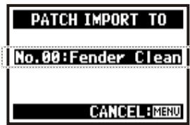 ZOOM H4NEXT - Select which patch you want to import to the present project and press. - 1