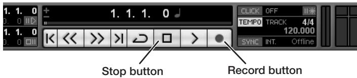 ZOOM H4NEXT - To start recording, click the Record button in the transport panel. - 1