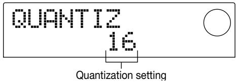 ZOOM MRS-1044 - Use the cursor [] / [] keys to make the display read "EDIT QUANTIZ," and press the [ENTER] key. - 1