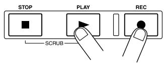 ZOOM MRS-1044 - To begin recording, hold down the REC [●] key and press the PLAY [▶] key. - 1