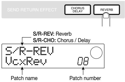 ZOOM MRS-1044 - Press the [REVERB] key or [CHORUS/DELAY] key. - 1