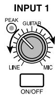 ZOOM MRS-1044 - While playing your instrument, turn the [INPUT 1] control to adjust the input sensitivity. - 1
