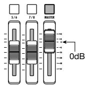 ZOOM MRS-8 - Set the [MASTER] fader to 0 (dB) and press the PLAY [▶] key in the transport section. - 1