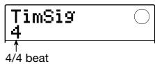 ZOOM MRS-8 - To set the rhythm pattern time signature, use the cursor left/right keys to bring up the indication "PTN EDIT TimSig" on the display, and press the [ENTER] key. - 1