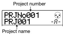 ZOOM MRS-8 - Refer to steps 1-3 of "Basic procedure" to bring up the indication "PROJECT NEW" on the display. Then press the [ENTER] key. - 1
