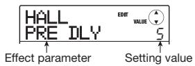 ZOOM MRS-8 - Use the cursor up/down keys to select the effect parameter to edit. - 1