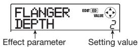 ZOOM MRS-8 - Use the cursor up/down keys to select the effect parameter to edit. - 1