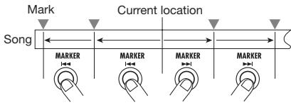 ZOOM MRS-8 - From the main screen, press either the MARKER [←] or [▶] key in the control section. - 1