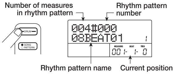 ZOOM MRS-802 - Press the [DRUM] key in the rhythm section. - 1
