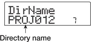 ZOOM MRS-802 - To check the name of the directory from which the project will be read, press the cursor down button. - 1