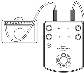 ZOOM PD-01 - Connect output cable to amplifier - 1