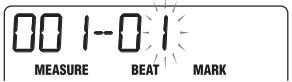 ZOOM PS-04 - Use the cursor left/right keys to cause a display digit to flash. - 2