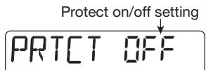 ZOOM PS-04 - Refer to "Basic steps for handling projects" and bring up the indication "PROTECT". Then press the [ENTER] key. - 1