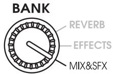 ZOOM RFX-1100 - - EFFECTS/MIX&SFX bank selected with selector - 2