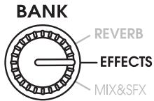 ZOOM RFX-1100 - - EFFECTS/MIX&SFX bank selected with selector - 1