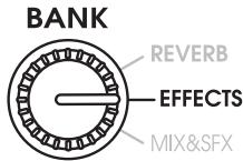 ZOOM RFX-1100 - • EFFECTS/MIX&SFX bank selected with selector - 1