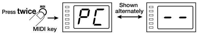 ZOOM RFX-2000 - In play mode, select the patch to which you want to assign a program change number and press the MIDI key two times. - 1