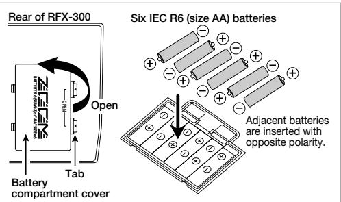 ZOOM RFX-300 - To Operate the Unit on Batteries - 2